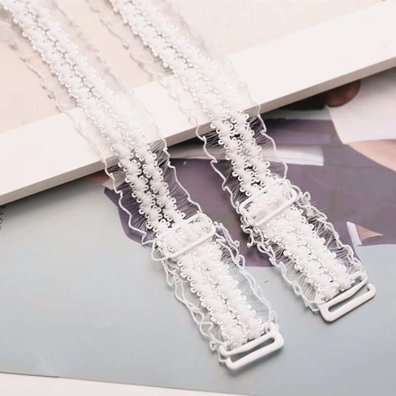 女无痕性感透明防滑扣可外露百搭文胸配件花边带子 白色(蕾丝肩带)