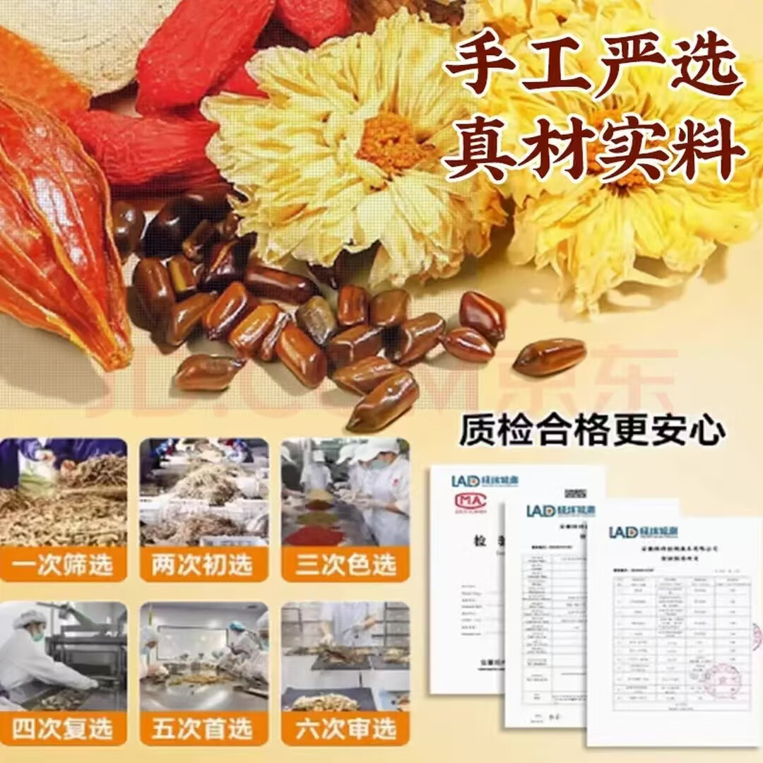 同仁堂(TRT)甄选菊花枸杞决明子熬夜明目护眼清热解毒养肝护肝独立养生小茶包 周期装【清热降火】 30包*2袋 共60包