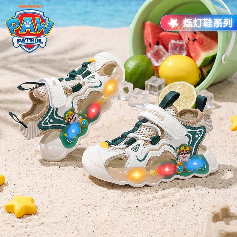 汪汪队立大功(PAW PATROL)汪汪队童鞋凉鞋夏季男鞋洞洞鞋外穿宝宝学步鞋软底沙滩鞋涉水鞋 黄色小砾 升级款 23