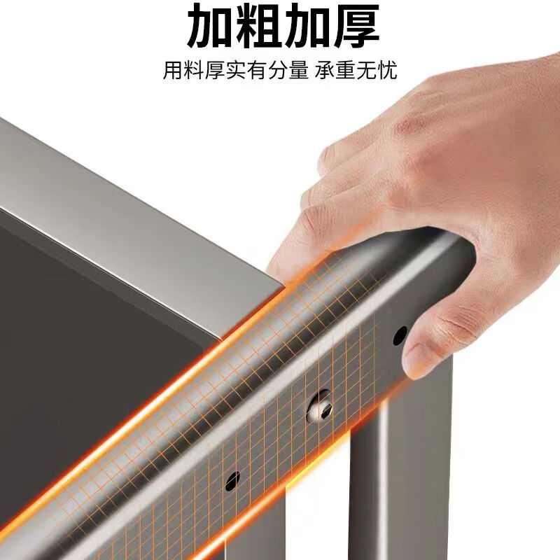 溥畔厨房微波炉架子置物架洞洞板多功能双层烤箱电饭煲收纳架 白色+双层[简易C型]长57cm