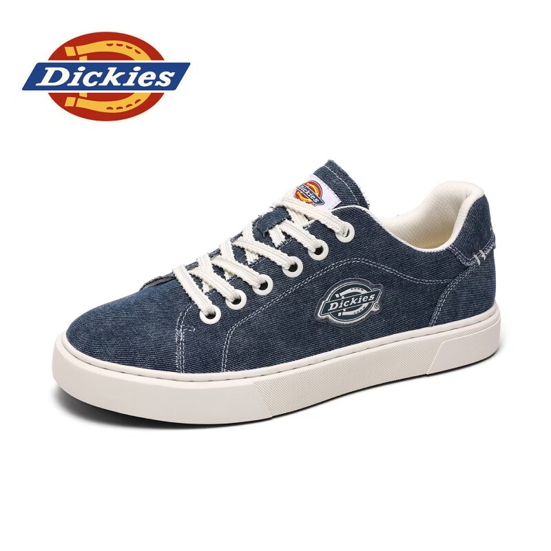 Dickies品牌男鞋2026夏季新款时尚帆布鞋百搭休闲板鞋耐磨防滑透气休闲鞋 蓝色 41