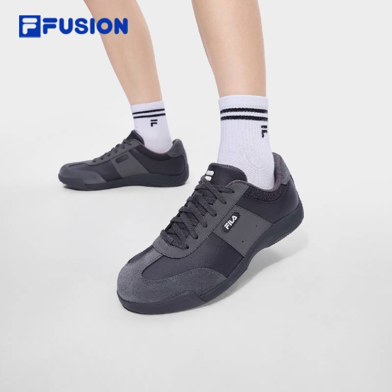 FILA FUSION斐乐潮牌男鞋ADE2050 DX薄底鞋2026夏新款时尚休闲鞋男 曜石黑/锻铁灰-OF 41