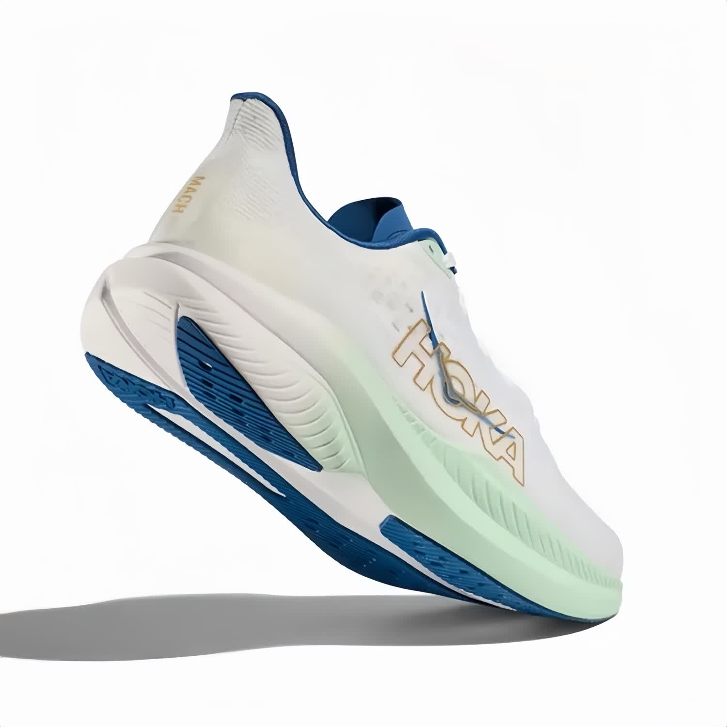 HOKA HOKA FOOT男女款MACH 6 LA透气舒适轻便运动鞋马赫6竞训跑步鞋 霜白色/蓝色 45