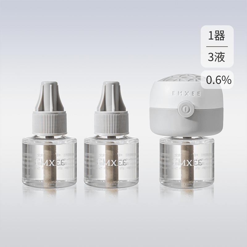 嫚熙婴儿蚊香液孕妇儿童家庭电热蚊香液防蚊驱蚊专用蚊香加热器 3液1器_(一键开关)0.6%款