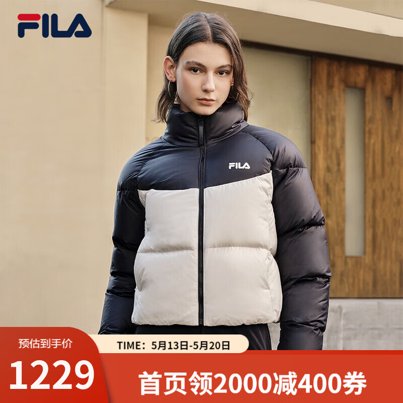 斐乐（FILA）羽绒服女2025冬新款短款面包服美拉德风休闲保暖运动外套 传奇蓝-NV S 160/80A/S