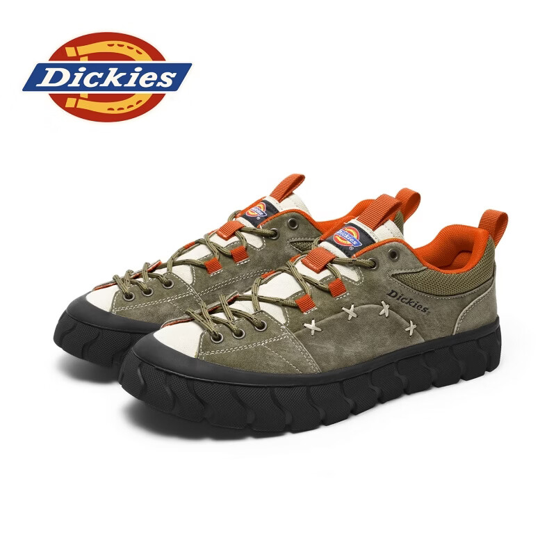 Dickies品牌男鞋2026新款百搭复古板鞋男士软底舒适防滑耐磨运动休闲鞋子 卡其 43