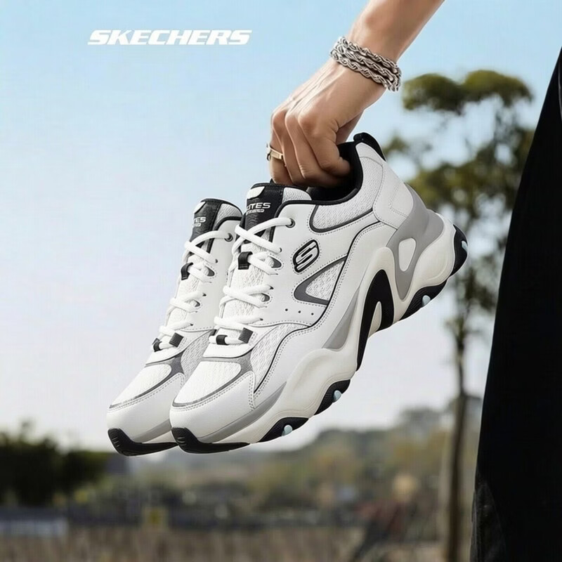 斯凯奇（Skechers）男鞋时尚经典熊猫鞋复古五代老爹鞋厚底运动鞋增高休闲鞋 8