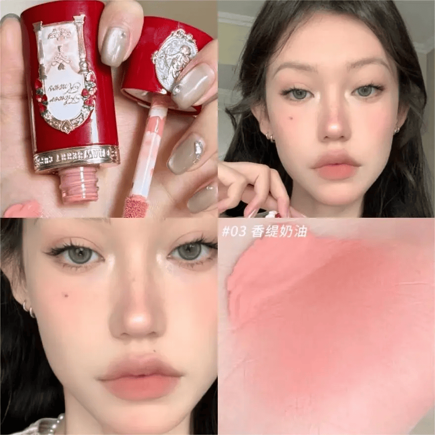 花知晓同款草莓丘比特液体腮红小样阿里北杯联合共创提升气色试色 03#香缇奶油1g送拇指粉扑