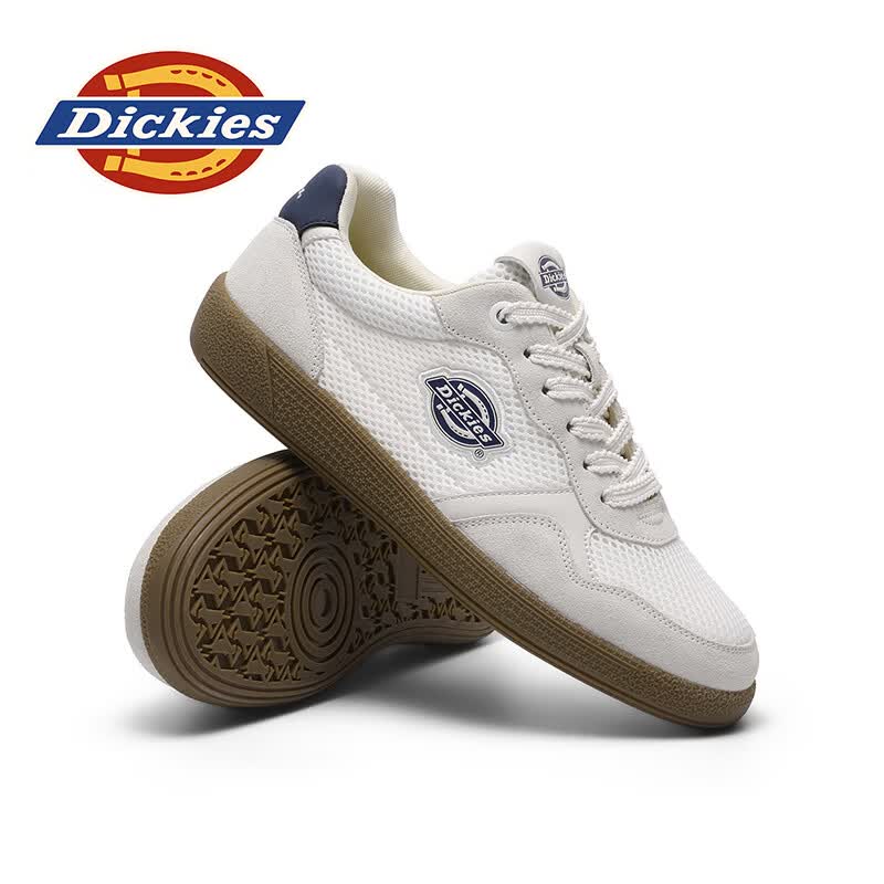 Dickies品牌男鞋2026夏季新款网面透气百搭休闲板鞋防滑耐磨减震小白鞋男 米灰 41