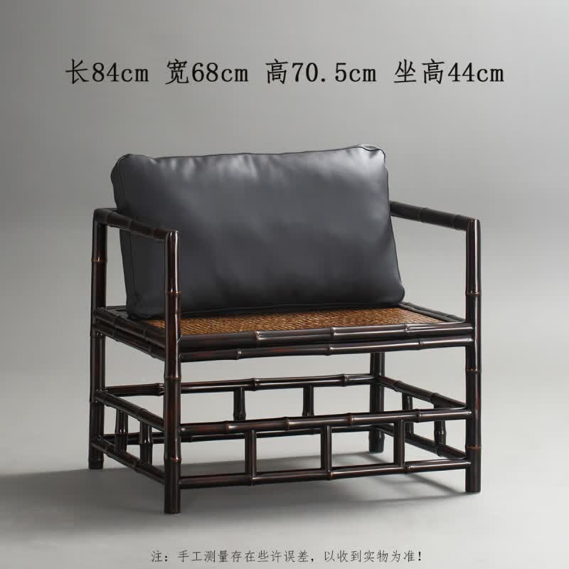 何佳功红竹钓雪椅 明式家具禅椅仿古打坐椅茶室泡茶带靠垫主人椅 红竹 钓雪椅