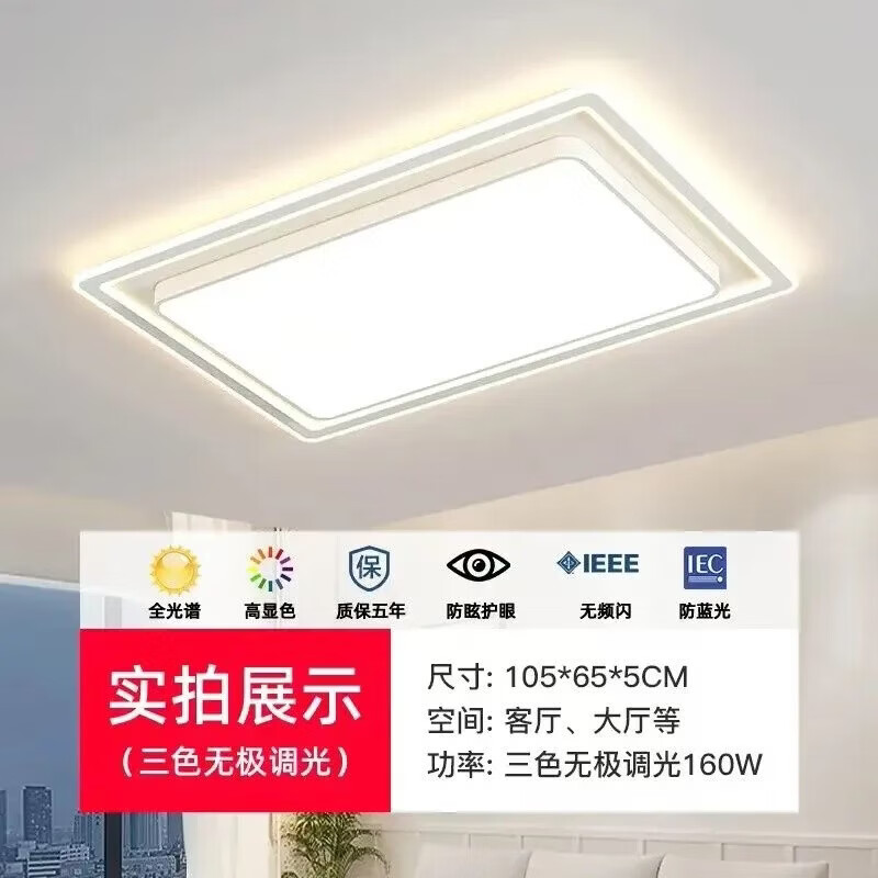 中山灯具客厅灯卧室吸顶灯餐吊灯风扇灯全光谱简约大气套装 护眼款10【四房二厅】送遥控