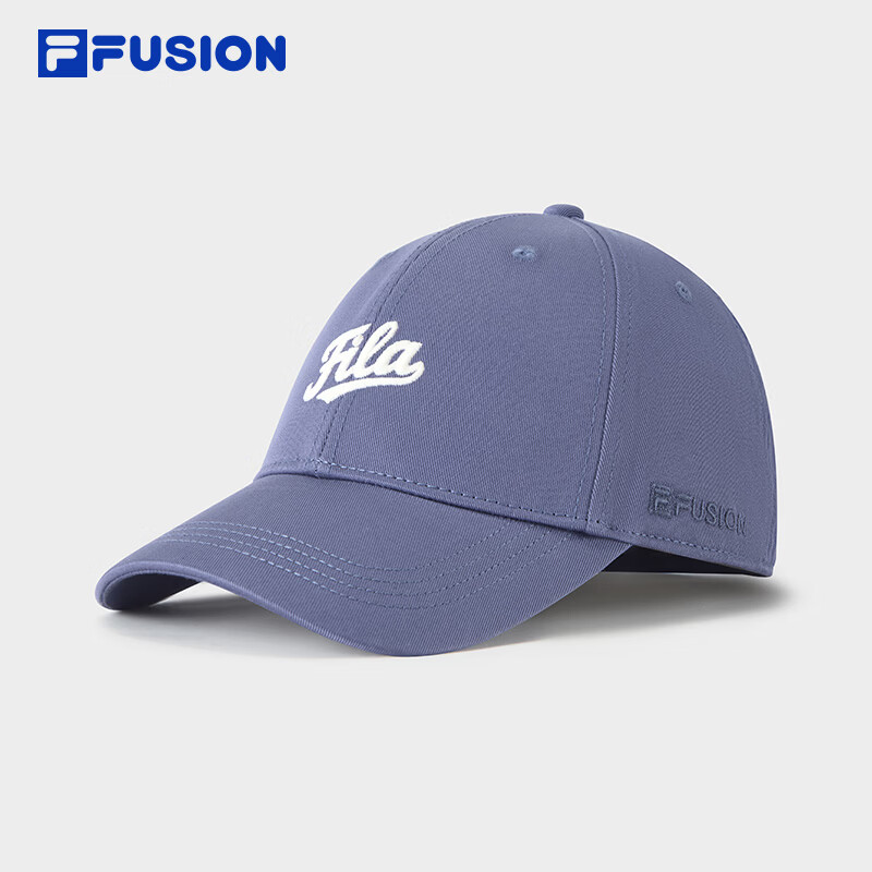 FILA FUSION斐乐潮牌情侣款棒球帽2026秋季新款时尚运动帽鸭舌帽 暗紫蓝色-BU