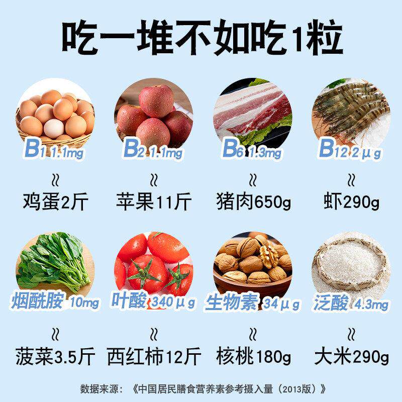 斯利安B族维生素复合叶酸熬夜必备维生素片成人补充vb片搭vc多种 90片*1瓶