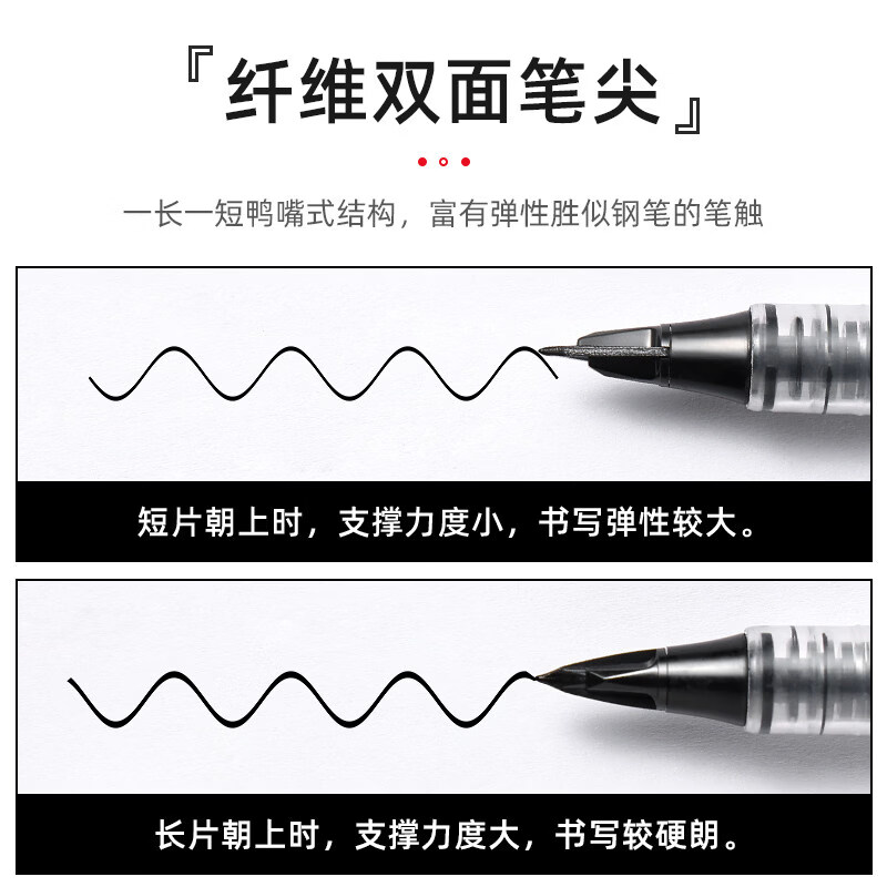 派通(Pentel )商务大班签字笔TRJ50软头鸭嘴笔漫画手绘创意勾线笔MLJ20替芯草图速写直液式 【签字笔】黑色