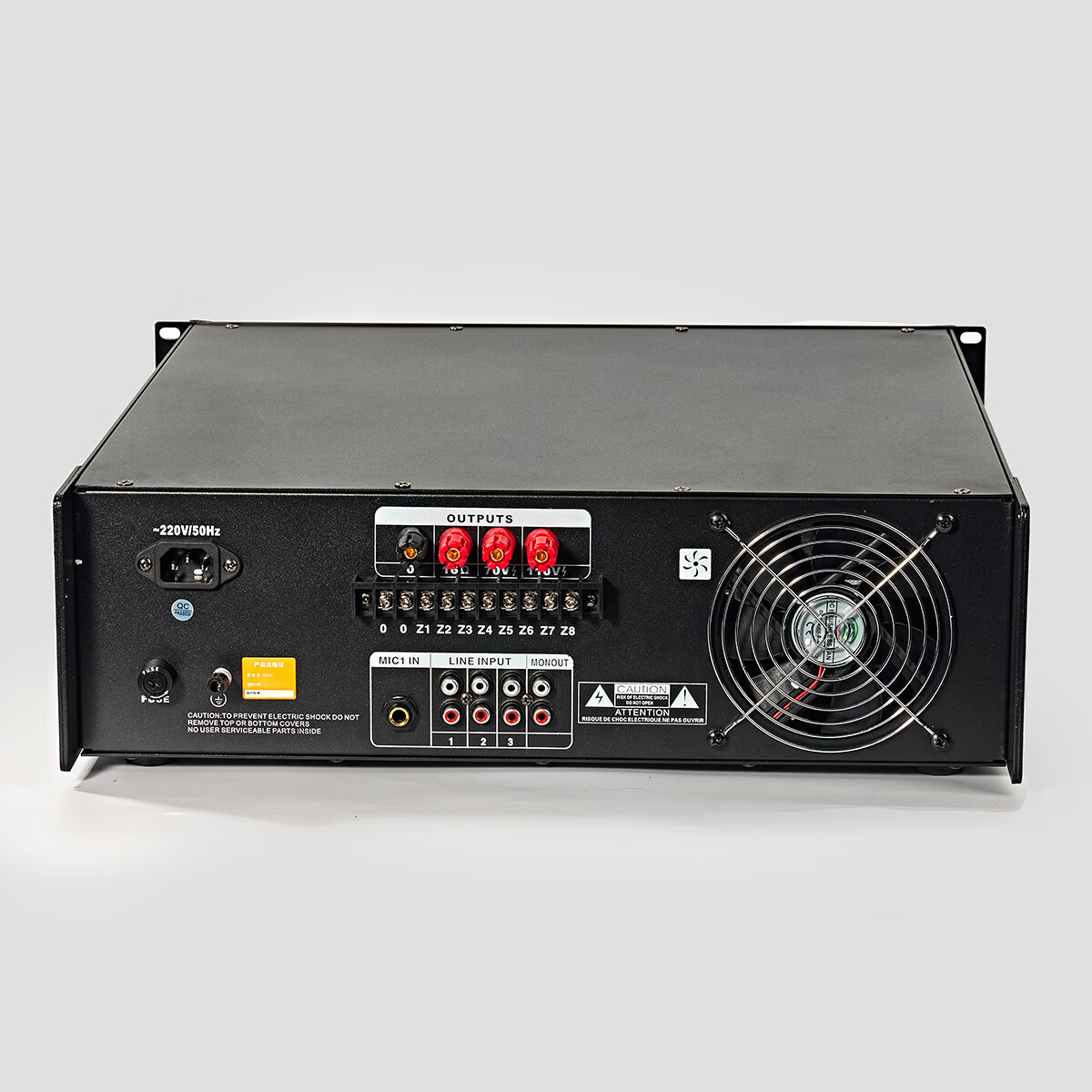 BAS1200w 8分区独立调音定压功放 功率放大器 背景音乐 公共广播 吸顶喇叭 店铺功放 CB-1200PB 黑色 480*460*132mm