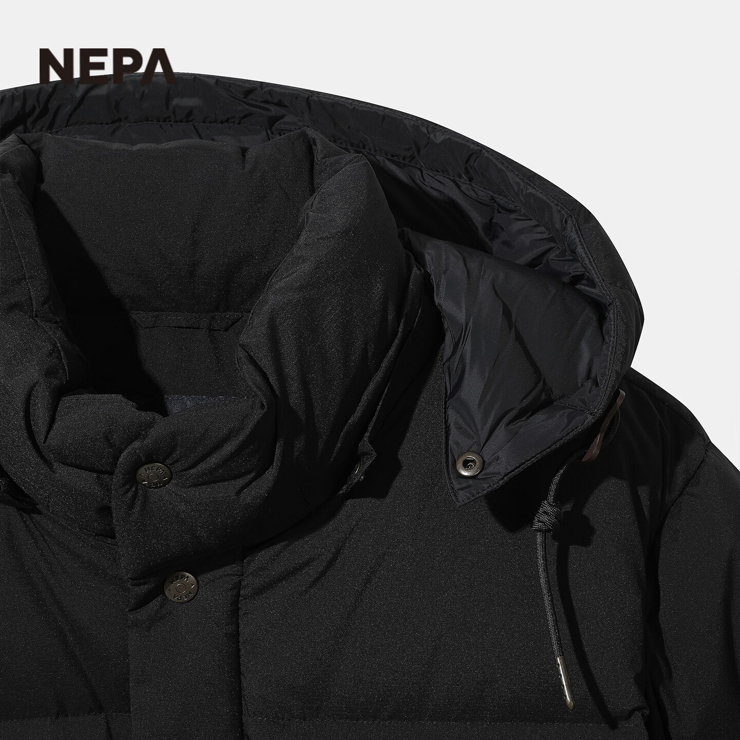 NEPA耐葩户外秋冬男士羽绒服时尚保暖羽绒服CL72067 C01黑色 M 175/92A(100)