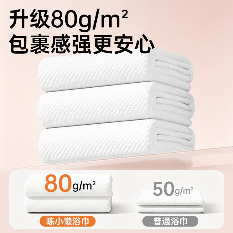 陈小懒(CHENXIAOLAN)一次性浴巾加大加厚大号出差旅行装便携式柔软吸水洗澡巾独立包装 一次性浴巾【加厚珍珠纹】 20条*20包