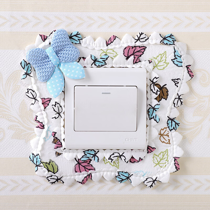 输赢开关保护套布艺蕾丝双开关贴墙贴创意客厅卧室灯插座装饰简约现代