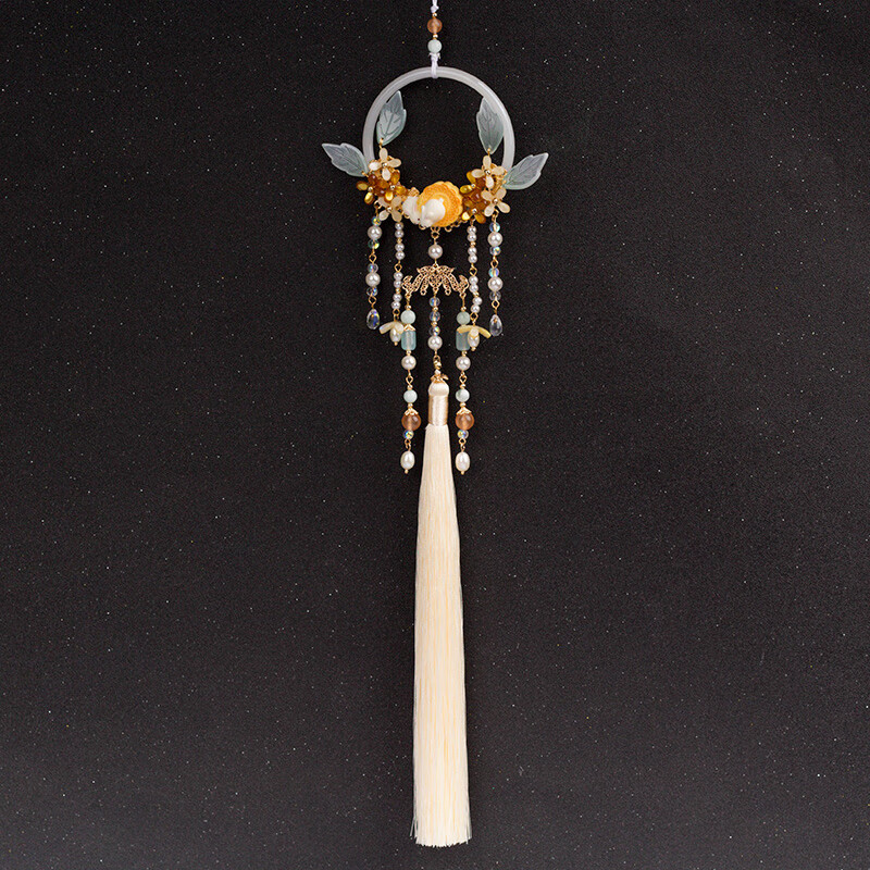 古风流苏后压兔子发环汉服超仙禁步配饰发簪中秋桂花发饰头饰 小兔吃