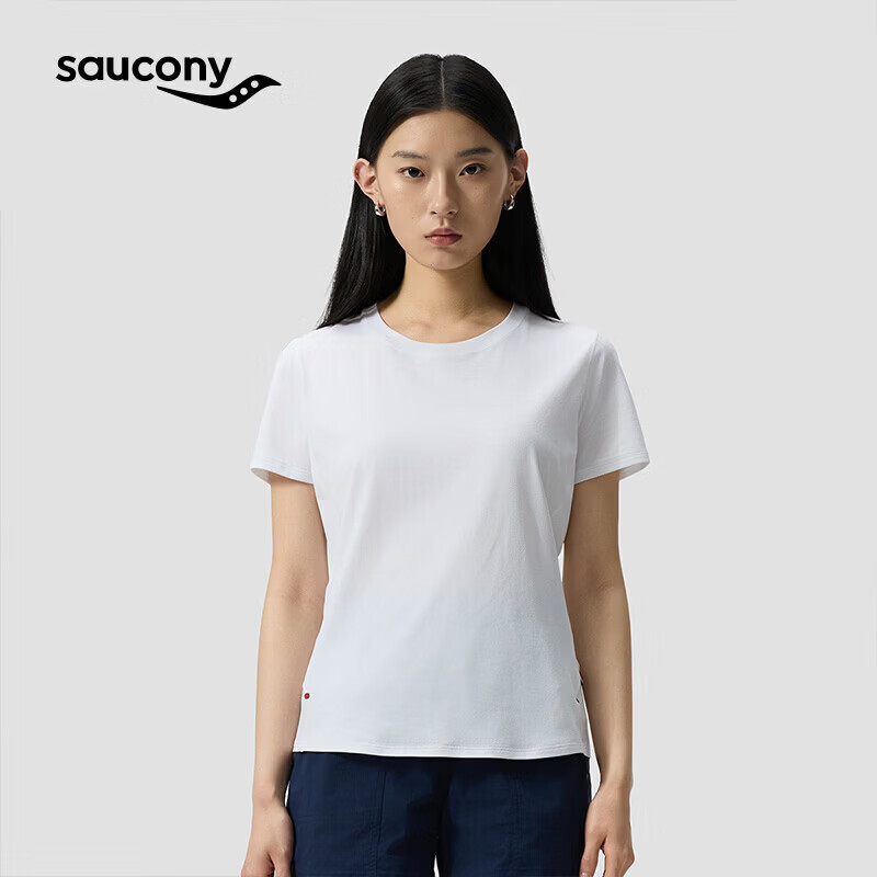 SAUCONY官方女子圆领亲肤凉爽宽松百搭运动短袖针织衫