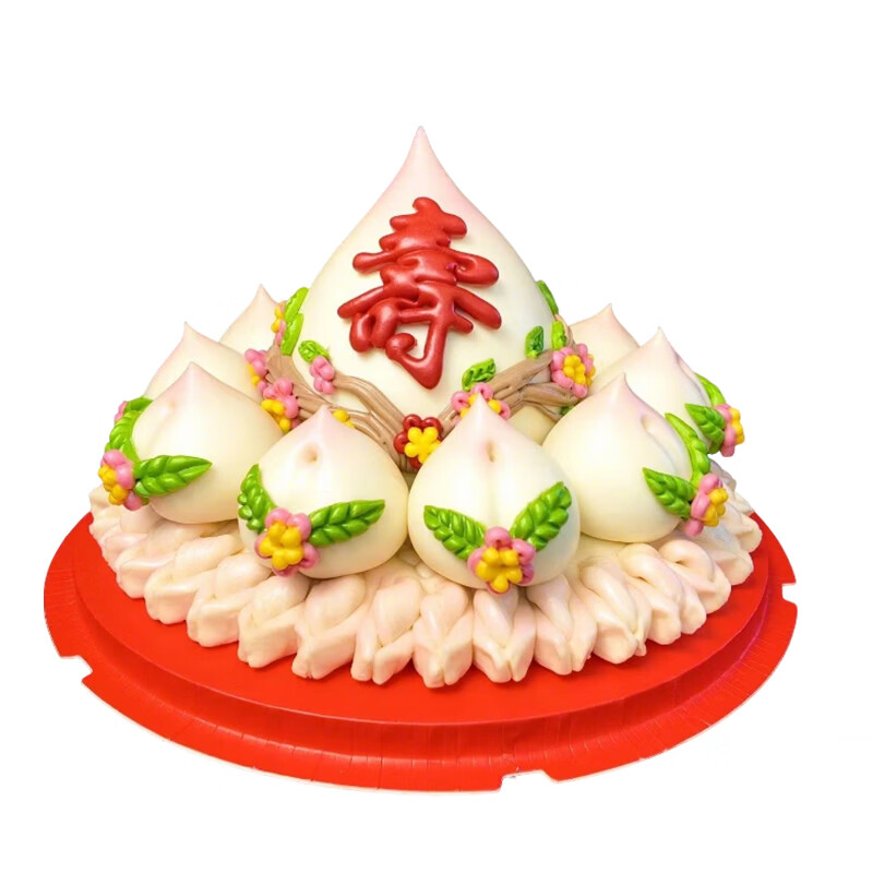 颂尚福花馍馍礼盒非遗花饽饽花馒头祝寿生日端午蛋糕礼物（可咨询定制） 生日花饽饽蛋糕塔4600g