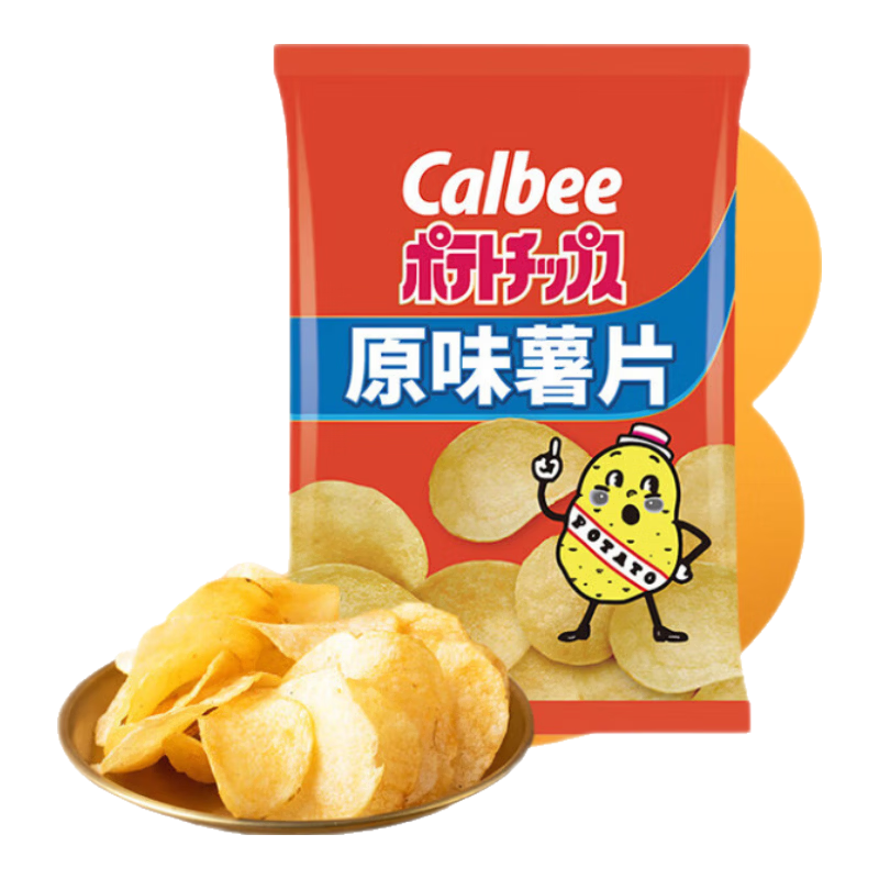 卡乐比（Calbee）薯片原味60g/袋 原切薯片 办公室膨化食品解馋小吃休闲零食