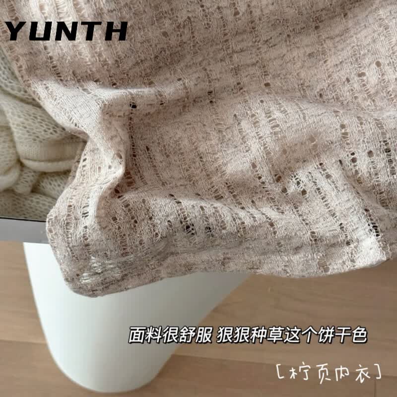 YUNTH好cozy的亚麻感吊带法式蕾丝背心女2026新款带胸垫一体内搭外穿 亚麻肤【带胸垫品质】 M 【建议80-100斤】