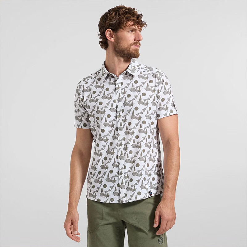 拉思珀蒂瓦（LA SPORTIVA）户外T恤 日常休闲城市通勤攀岩短袖衬衫 Move Tech Shirt 岩粉白/柏绿 M