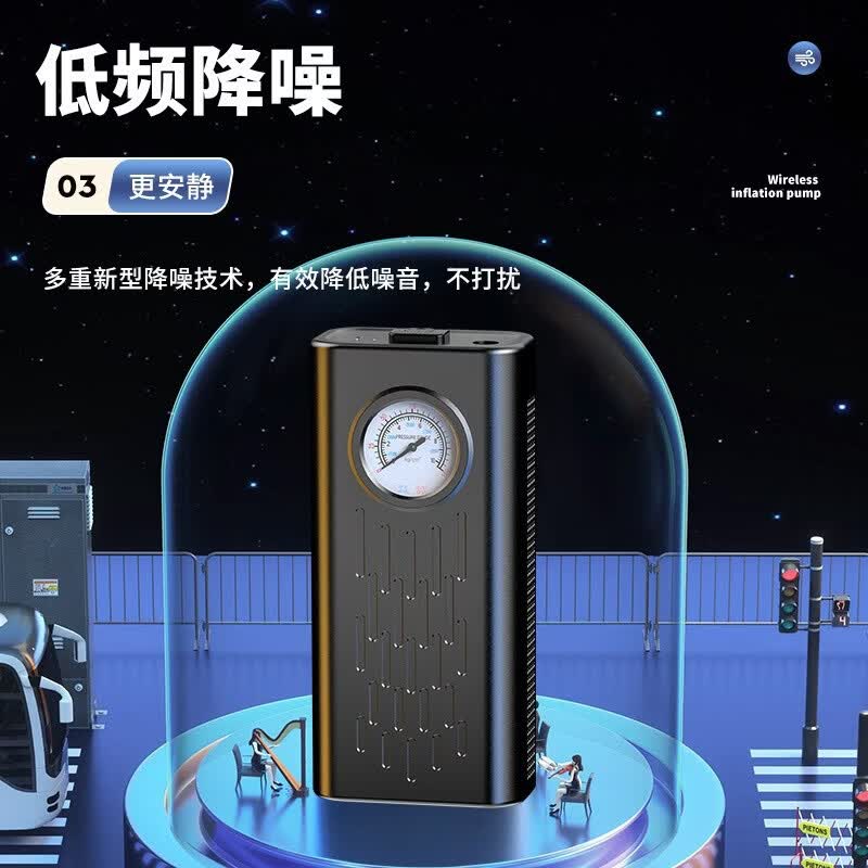 款新款车载无线大容量便携式智能指针显示手持通用轮胎打气泵 无线车载充气泵
