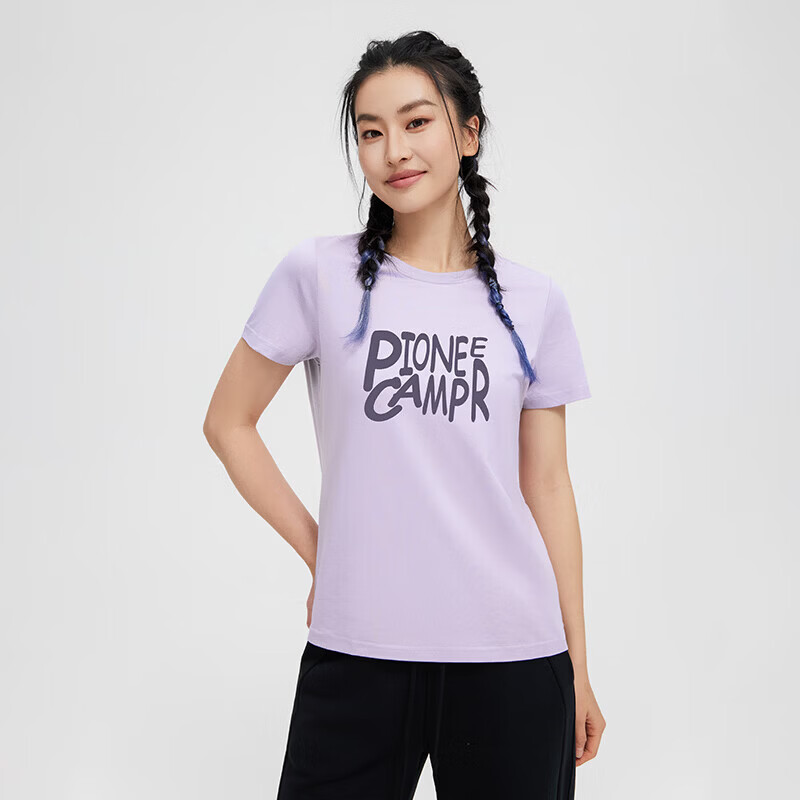 拓路者（Pioneer Camp）户外冰丝凉感T恤2026年夏季新款运动宽松短袖女款冰氧吧半袖上衣 冰翡紫 S