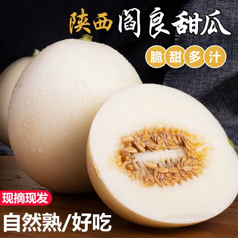 生活&好管家陕西阎良甜瓜蜜瓜新鲜水果当季新鲜孕妇时令水果小白瓜多汁脆整箱 净重8-9斤——约5-8个
