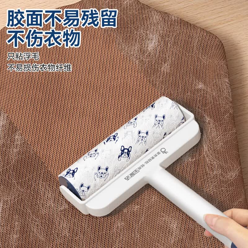 宝家洁【杨幂同款】粘毛器可撕式粘毛滚筒粘毛神器替换纸除尘长柄大号 16cm 60撕 1卷 +手持款粘毛器