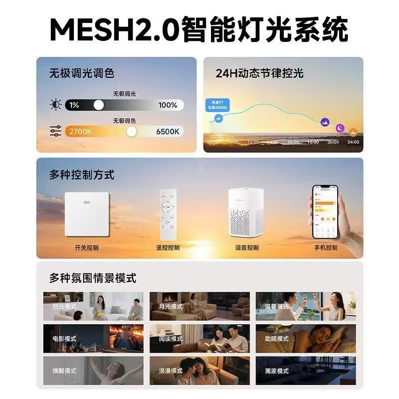 雷士智能cob三色灯带新款无极调光色自粘线条灯led线型灯米家mesh2.0 下单就送变压器+遥控器