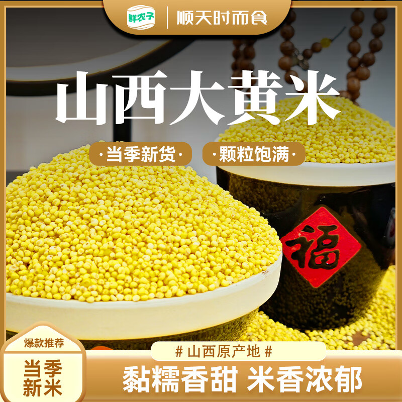 鮮農(nóng)子大黃米精品新米500g黃米健康營養(yǎng)五谷雜糧飯黃米飯主食粗糧飽腹 【1斤裝】大黃米500g*1袋