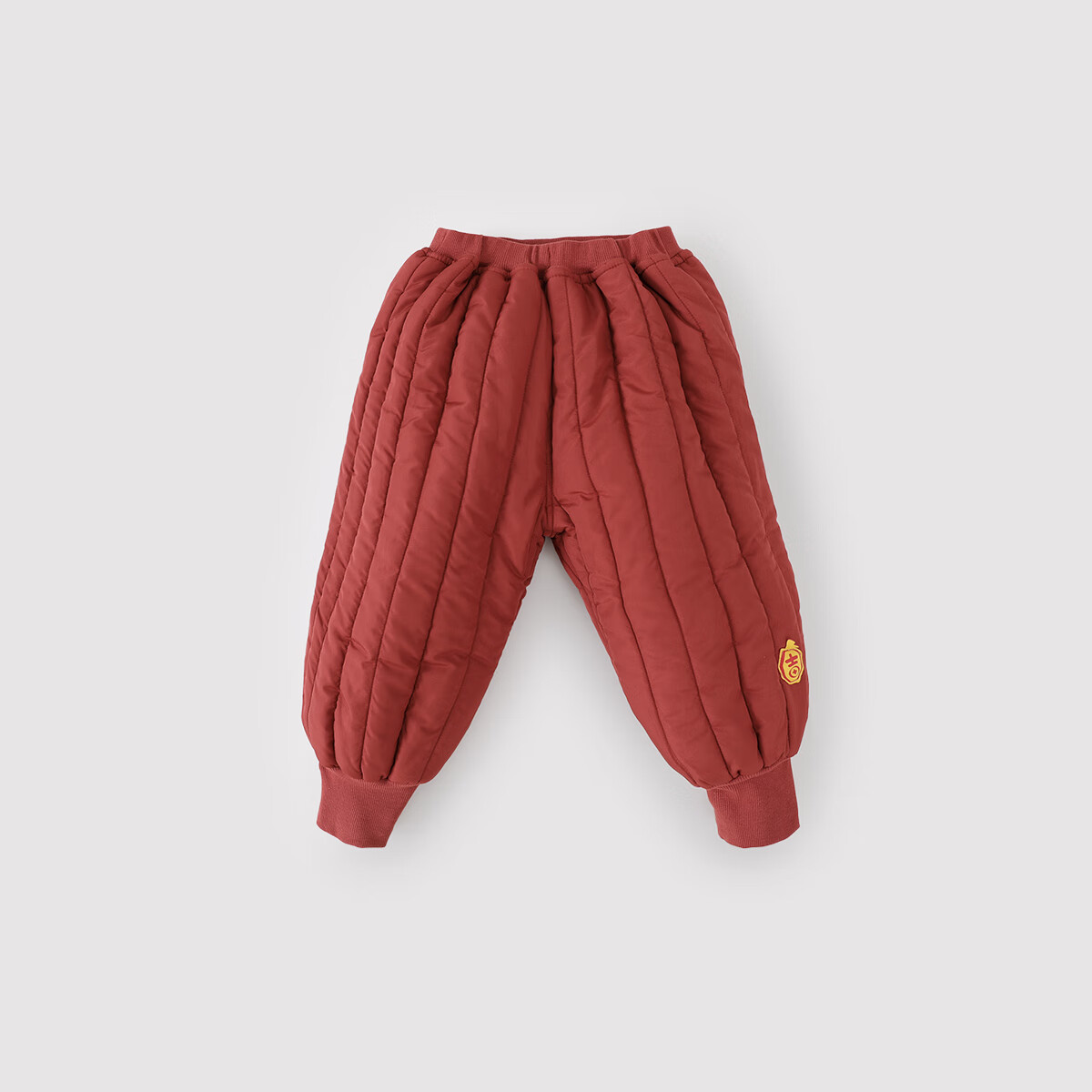 巴厘小猪（BALIPIG）儿童棉服秋冬季加厚保暖裤男童休闲裤女童裤子国风红色宝宝新年裤 褐红色 100 cm