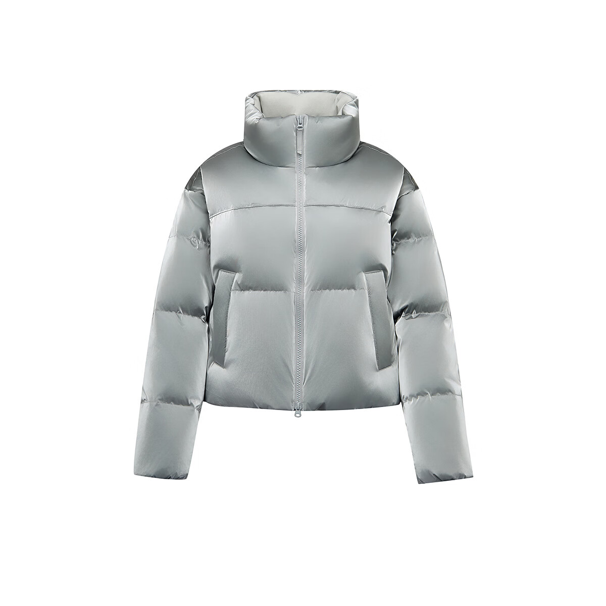 森马(Semir)羽绒服女冬哑光肌理80绒子宽松立领2025新款小个子甜酷面包服 中灰(灰鸭绒)20408 M