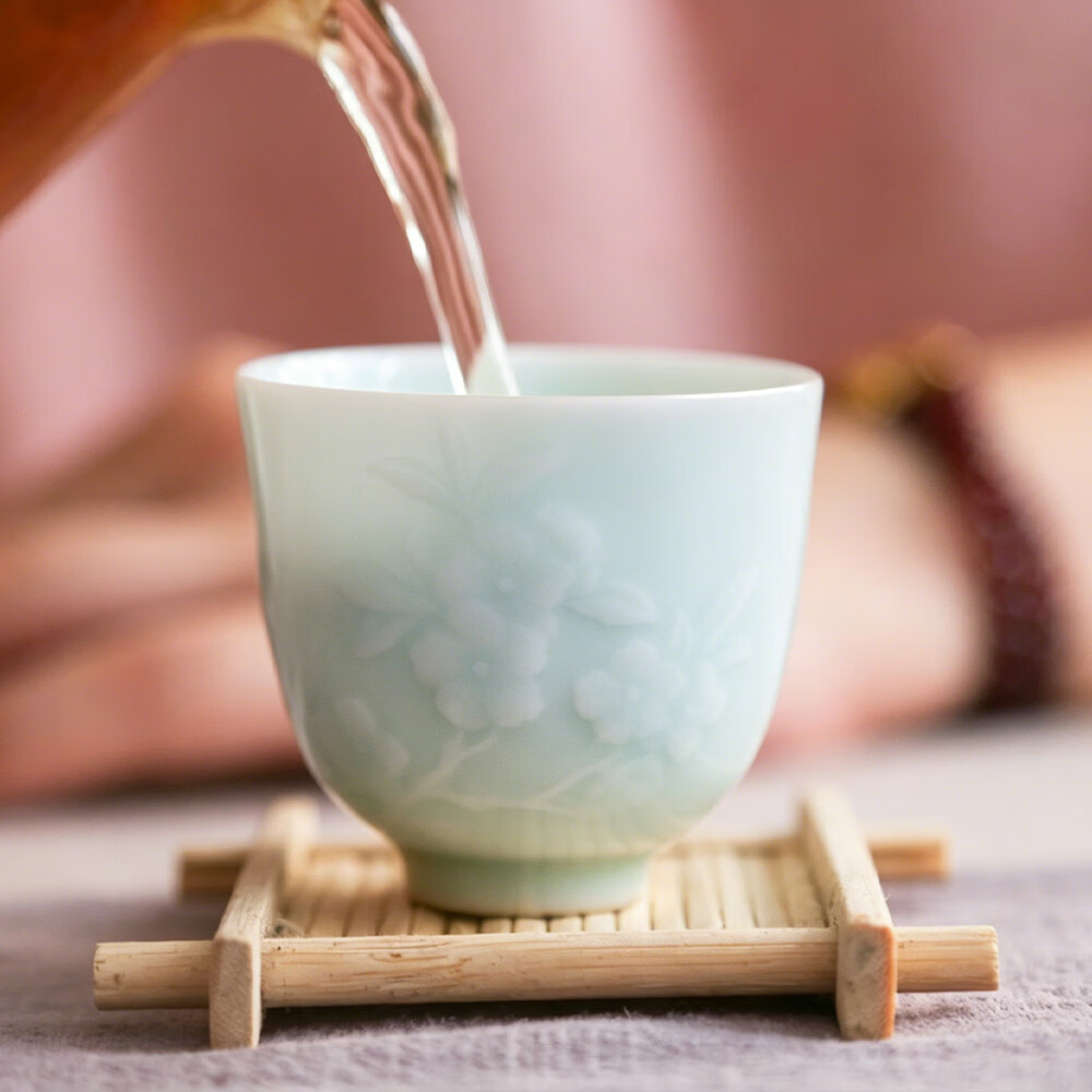 昌南（changnan）景德镇陶瓷茶杯家用喝茶水杯高档功夫茶个人专用泡茶杯 花枝招展10# 1只