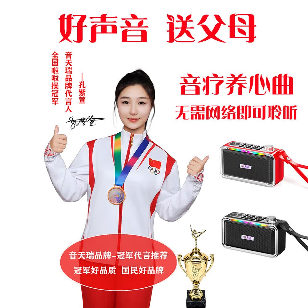 音天瑞/疗愈播放器/600首疗愈曲/冠军代言/孝心礼物送长辈 /无需网络开机即听音响 黑色 音天瑞-疗愈播放器 600首疗愈曲 静心安神助眠