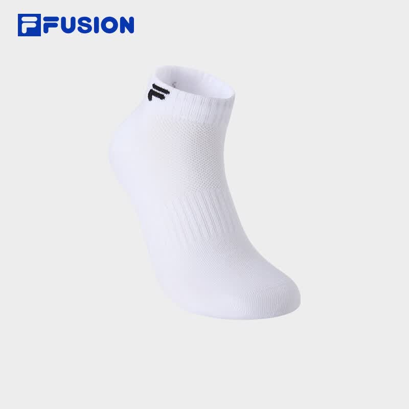 FILA FUSION斐乐潮牌情侣款低腰袜2026秋新款舒适抗菌袜子运动袜 标准白-WT M
