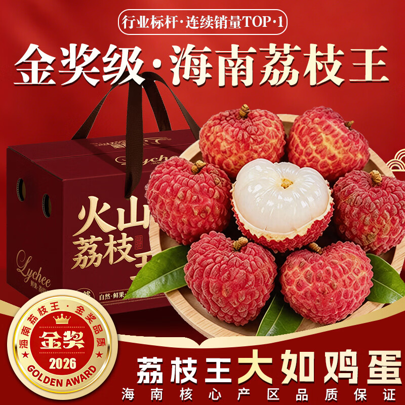 甜萌果蔬海南荔枝王【JD顺丰-多地次日达】 巨无霸超大荔枝新鲜水果送礼 5A精选果｜15-18个/斤 3斤装【尝鲜-较划算】净2.5斤