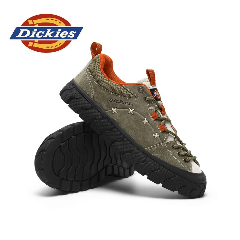 Dickies品牌男鞋2026新款百搭复古板鞋男士软底舒适防滑耐磨运动休闲鞋子 卡其 43