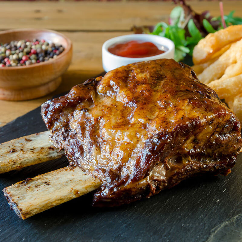 [迈乐佳]炭烤牛排烤牛肋排呼伦贝尔黄标牛排牛仔骨现烤加热即食500g