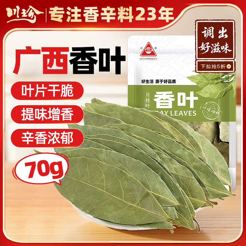 川珍香叶70g袋装 广西月桂叶炖肉烧卤料火锅底料家庭商用调料香辛料