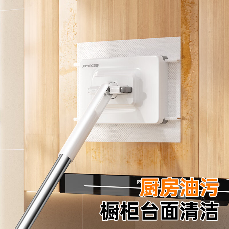 暖居拖把自动夹布拖把洗脸巾拖把新款平板拖把静电除尘纸拖把拖地神器 升级款【加长杆身106CM】可替换夹布拖把