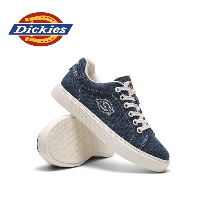 Dickies品牌男鞋2026夏季新款时尚帆布鞋百搭休闲板鞋耐磨防滑透气休闲鞋 蓝色 41