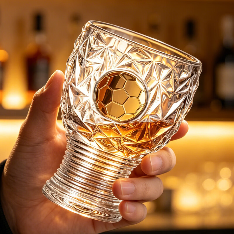 LOVWISH创意新款足球款玻璃啤酒杯大号家用扎啤杯2026世界杯精酿杯大容量 逐梦足球杯【透明款】400ml*1