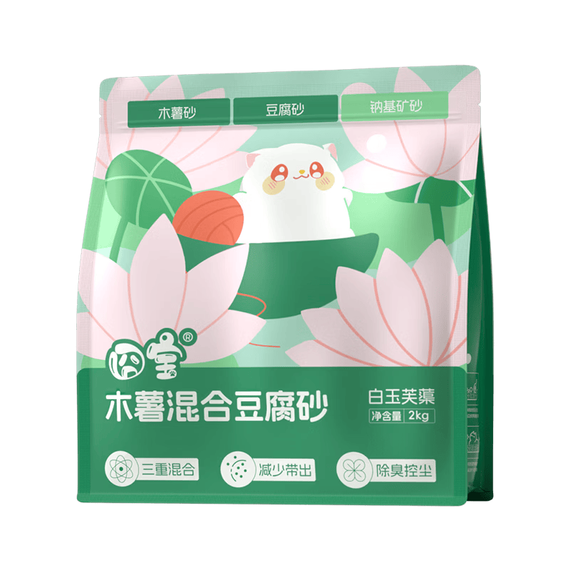 比亿奇囧宝木薯猫砂混合猫砂除臭猫砂矿砂混合猫沙除臭低尘易结团 木薯豆腐茉莉花味2kg
