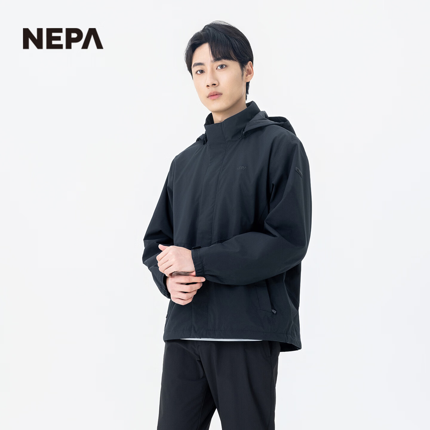NEPA耐葩26春夏新品户外男士可拆卸连帽夹克防水防风冲锋衣7M10509 油墨藏青 M03 3XL 190/112B(120)