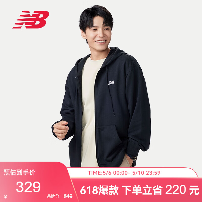 NEW BALANCE 外套男款休闲百搭户外时尚舒适潮流卫衣MJ41501 BK L