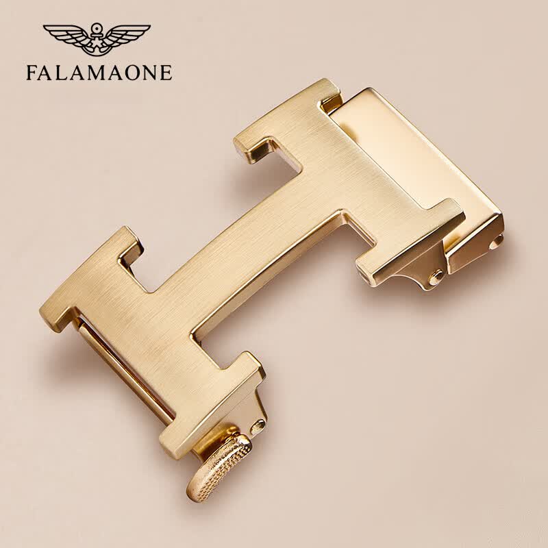FALAMAONE法莱阿玛尼皮带不带头自动扣腰带扣头皮带头男款扣头 PD824Q枪色/单扣头 3.5cm 宽带身适用-单扣头不含带身